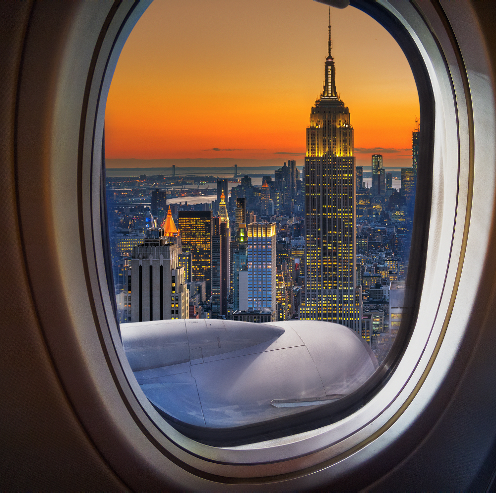 New York dans l'avion